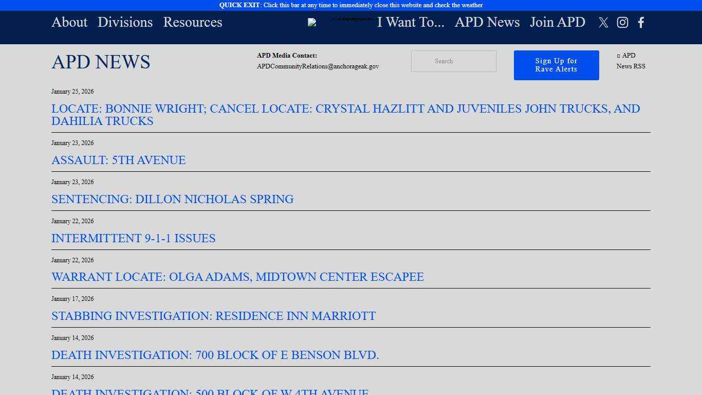 APD News — Anchorage Police Department